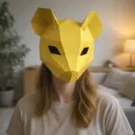Papercraft de masque de souris en origami 3D