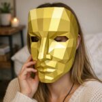 Papercraft de masque masculin en origami 3D