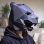 Papercraft de máscara Pantera Negra em origami