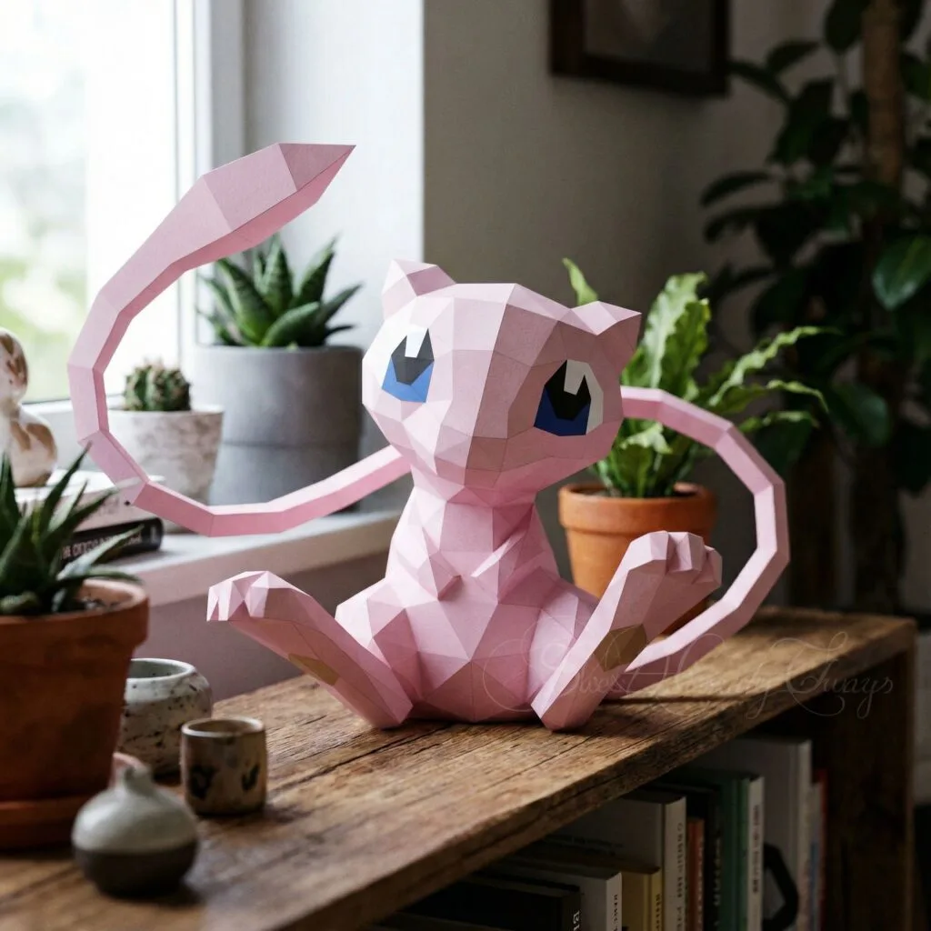 Papercraft von Mew als 3D-Origami