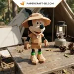 Papercraft do Mickey Safari em origami 3D