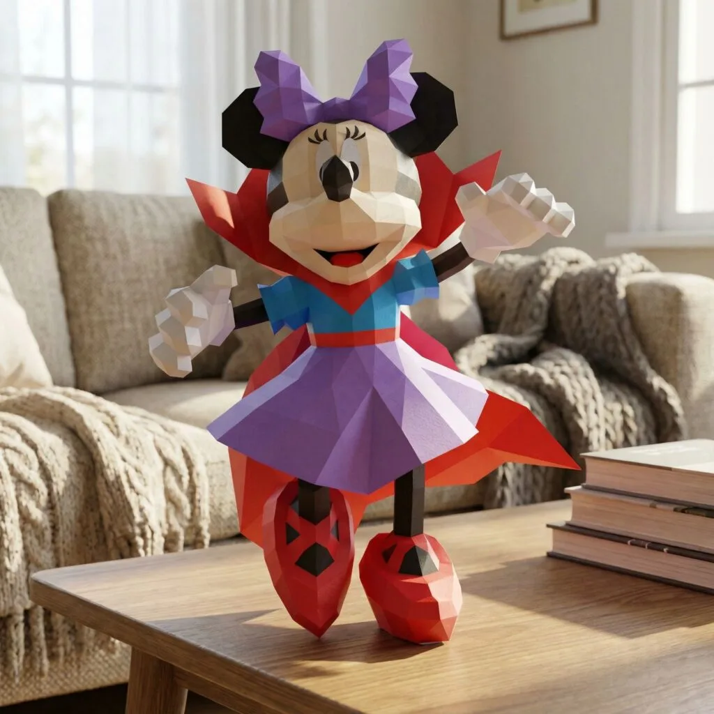 Minnie Halloween 3D origami papercraft