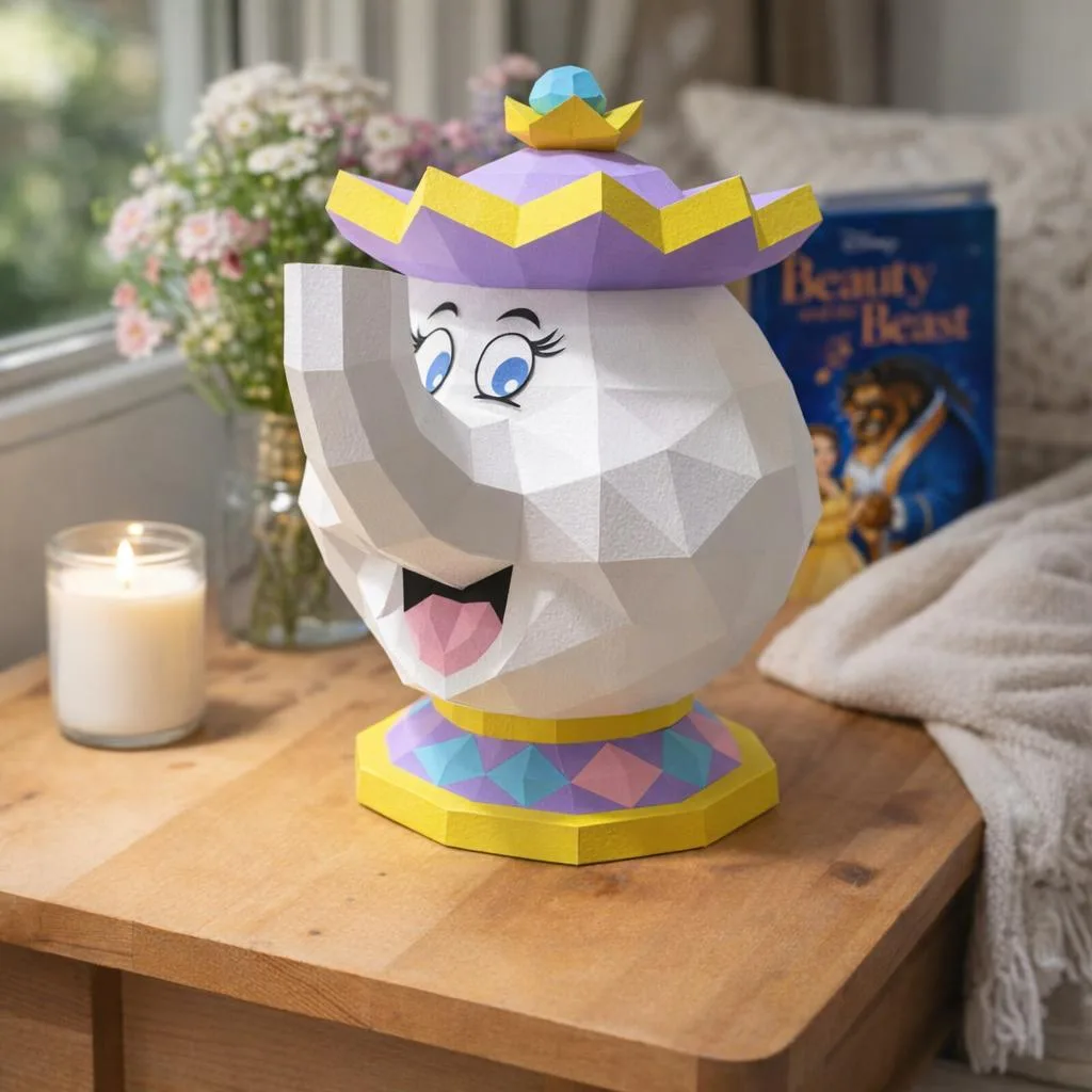 Papercraft von Frau Samowar und Zip als 3D-Origami