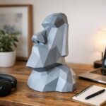 Papercraft de Moai em origami 3D