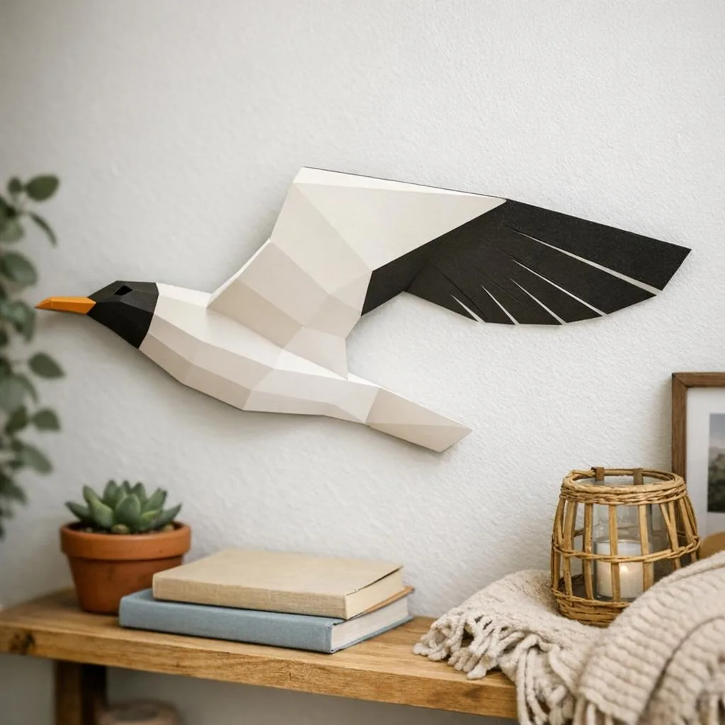 Papercraft Möwe als 3D-Origami