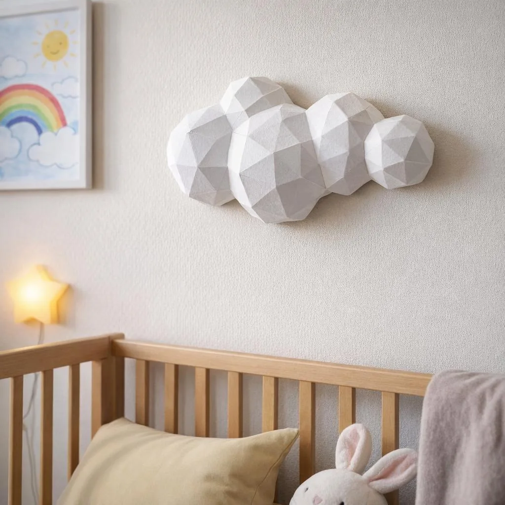 Papercraft-Wolken für Kita als 3D-Origami