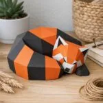 Panda-rood slapend papercraft 3D, weergave 2