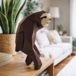 Papercraft de paresseux debout en origami 3D