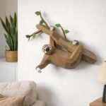 Papercraft de paresseux sur branche en origami