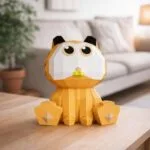 Papercraft de petit chat orange à gros yeux en origami 3D