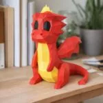 Papercraft de petit dragon mignon en origami 3D