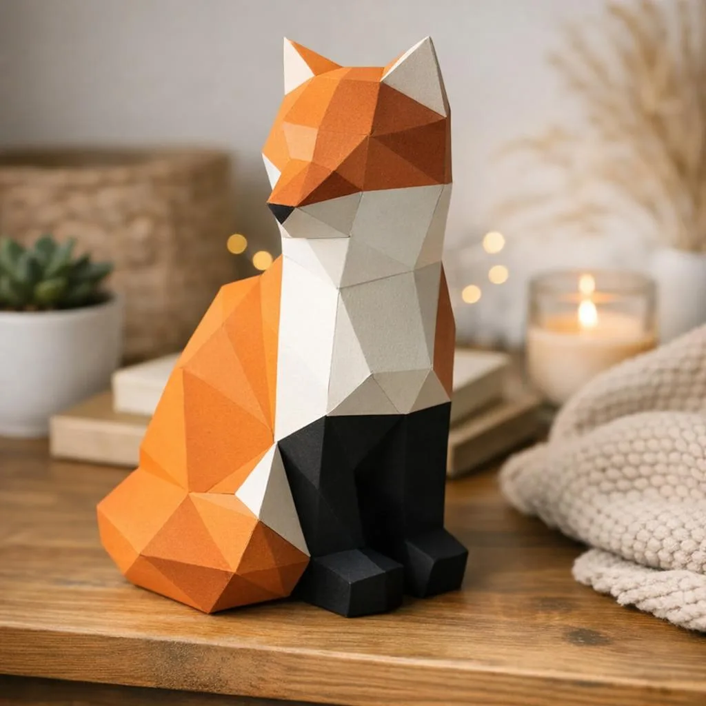Papercraft de petite renarde en origami