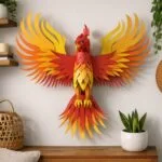Papercraft de phénix en origami 3D