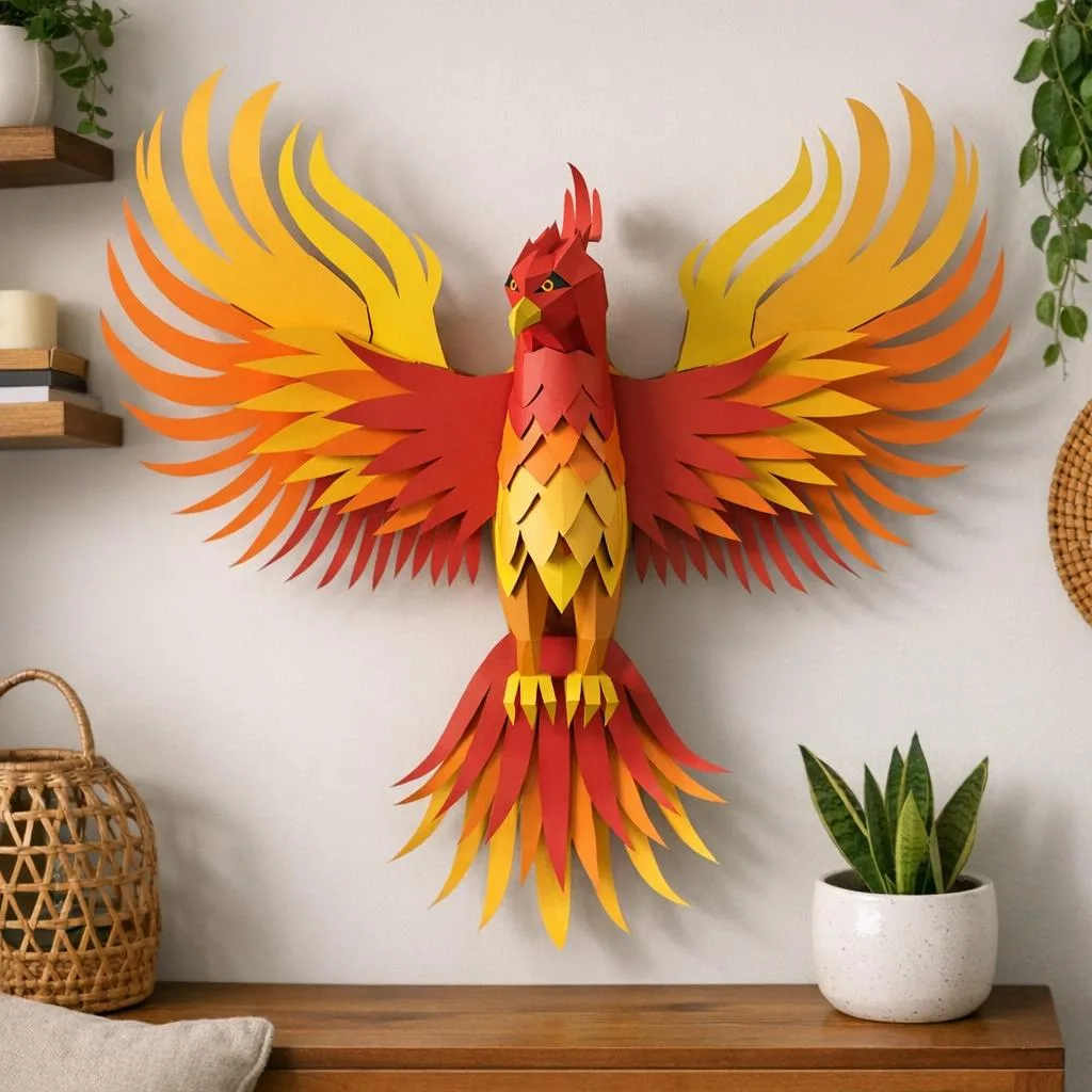 3D-Origami-Papercraft Phönix