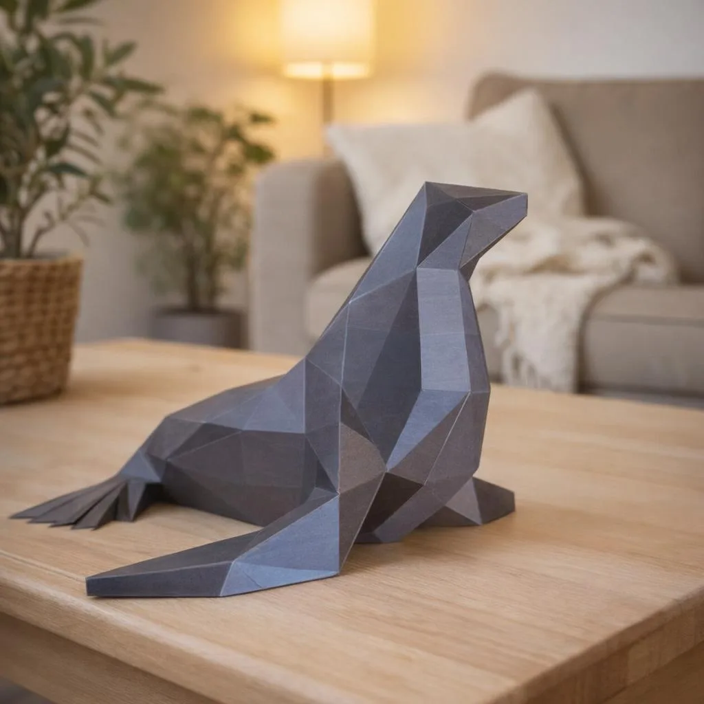 3D origami seal papercraft