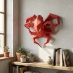 Papercraft de pulpo geométrico en origami 3D