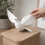 Papercraft de pigeon en origami 3D