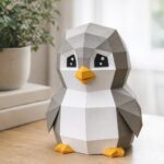 3D origami penguin papercraft toy