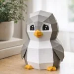 Papercraft de pingouin jouet en origami 3D