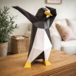 Papercraft de pingouin qui dab en origami 3D