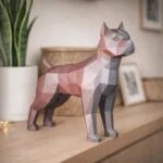 3D Origami Pitbull Papercraft