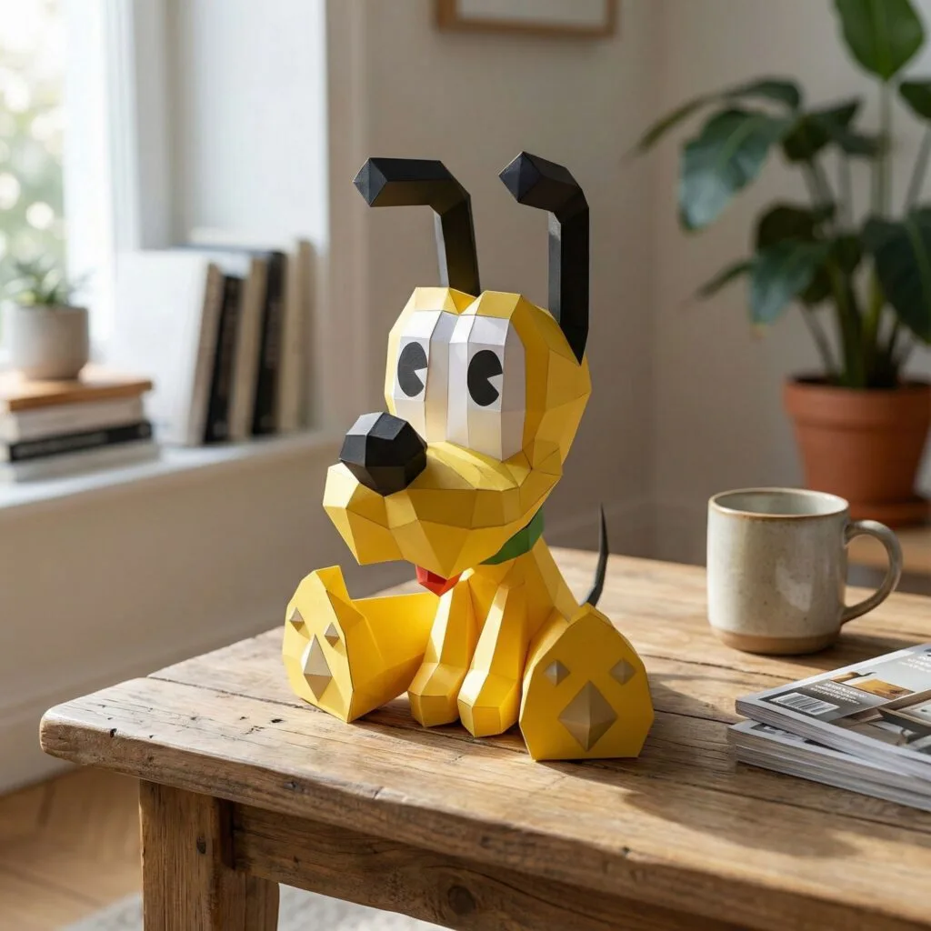 Papercraft de Pluto en origami 3D