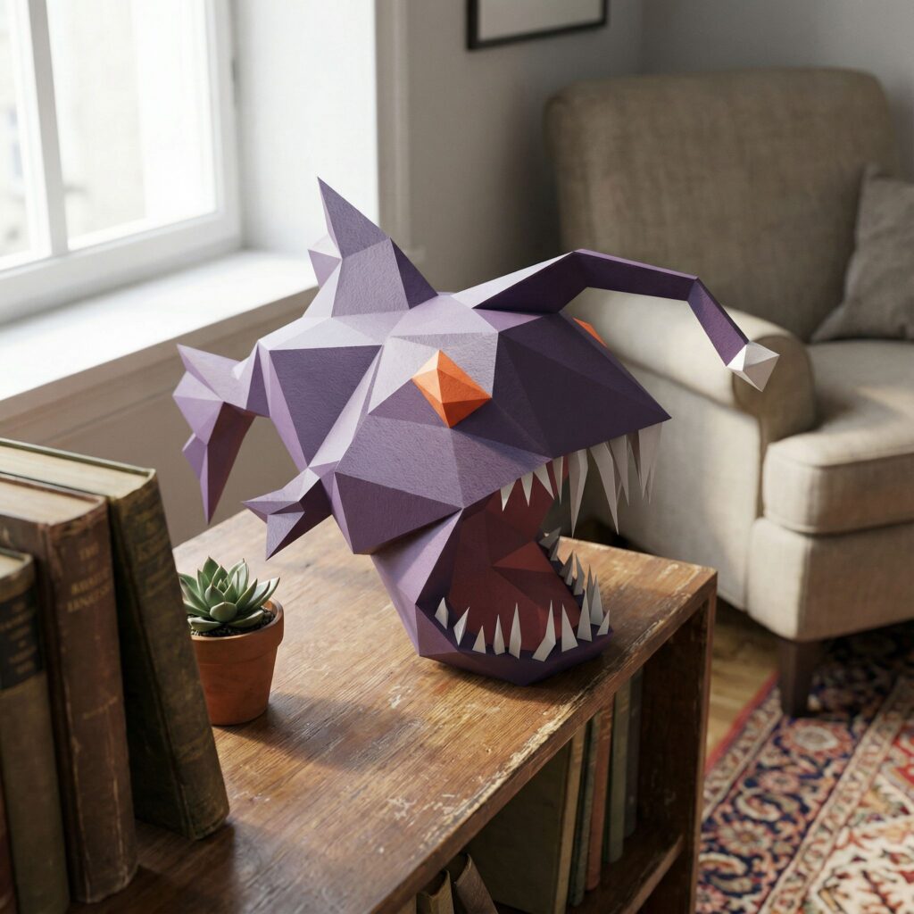 Papercraft des Tiefseefisch in 3D-Origami