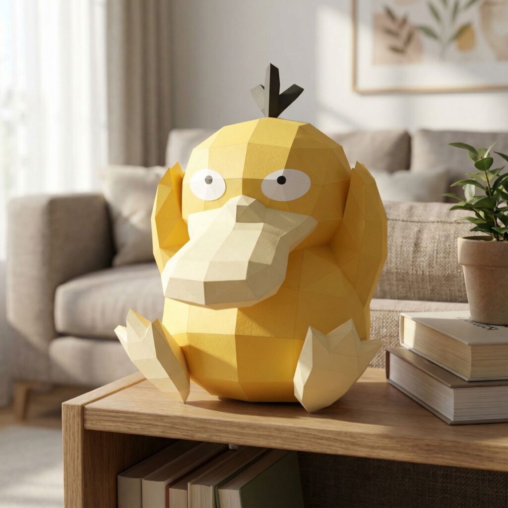 Papercraft de Psykokwak Pokémon en origami 3D