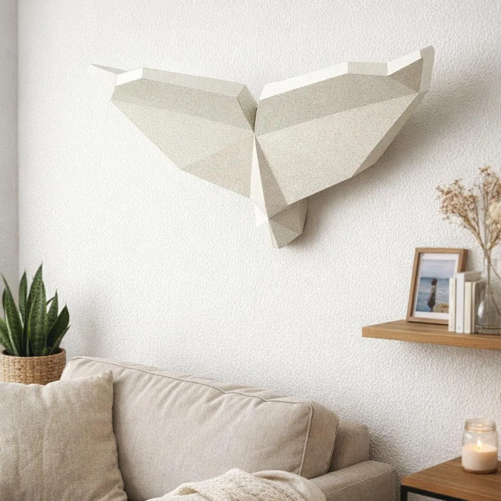 Papercraft de cola de ballena en origami 3D