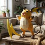 Papercraft di Raichu Pokémon in origami