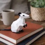 Papercraft de rat en origami 3D