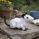 Papercraft de rat pour nouvel an chinois en origami 3D