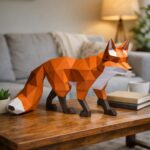 Papercraft laufender Fuchs als 3D-Origami