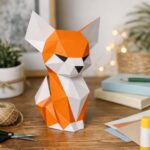 Papercraft de renard mignon en origami 3D