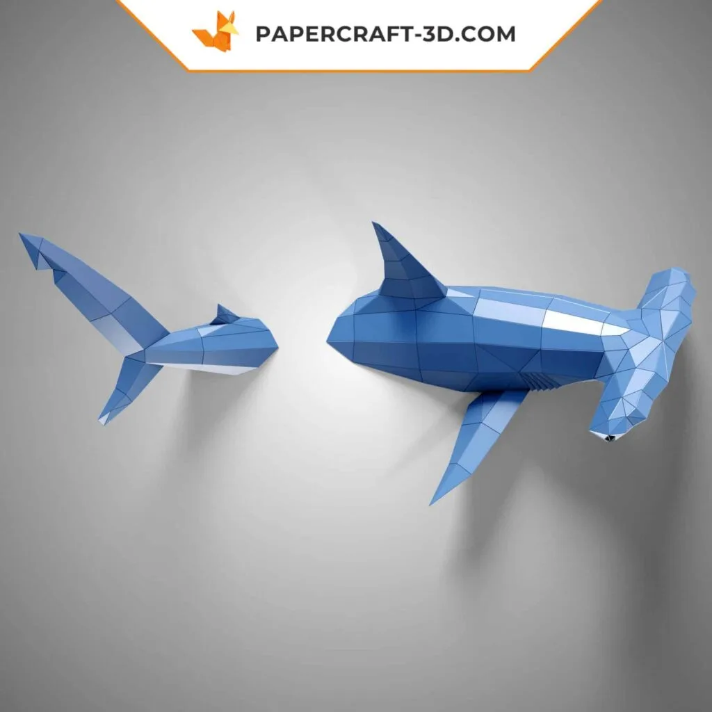 Papercraft di squalo martello in origami 3D