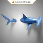 Hammerhaai in origami 3D, weergave 2