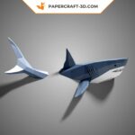 Papercraft de requin mural en origami 3D
