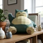 Papercraft de Snorlax Pokémon em origami 3D