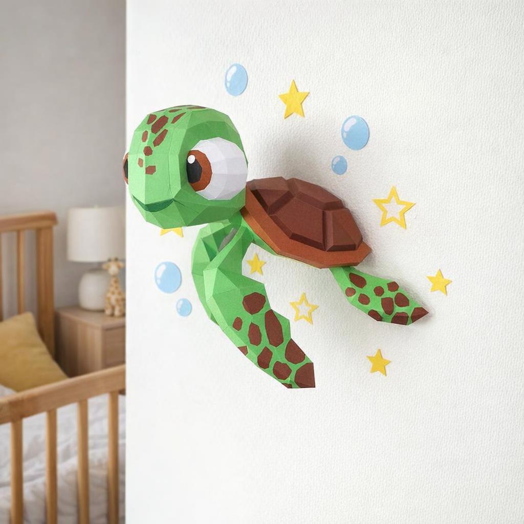 Papercraft de Samy, bébé tortue en origami 3D