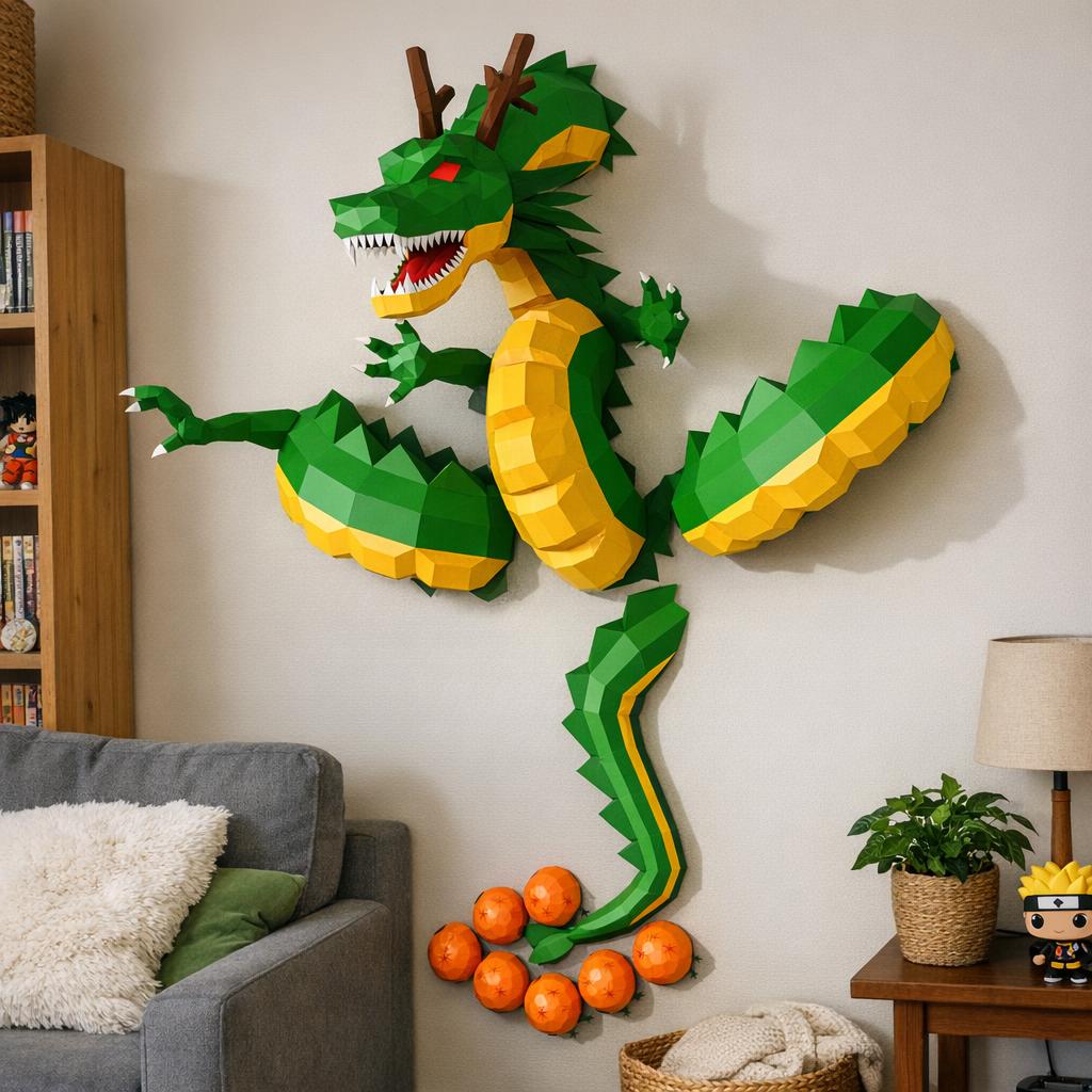 Papercraft de Shenlong en origami 3D