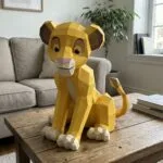 Papercraft di Simba de Il Re Leone in origami 3D