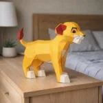 Papercraft de simba en origami 3D