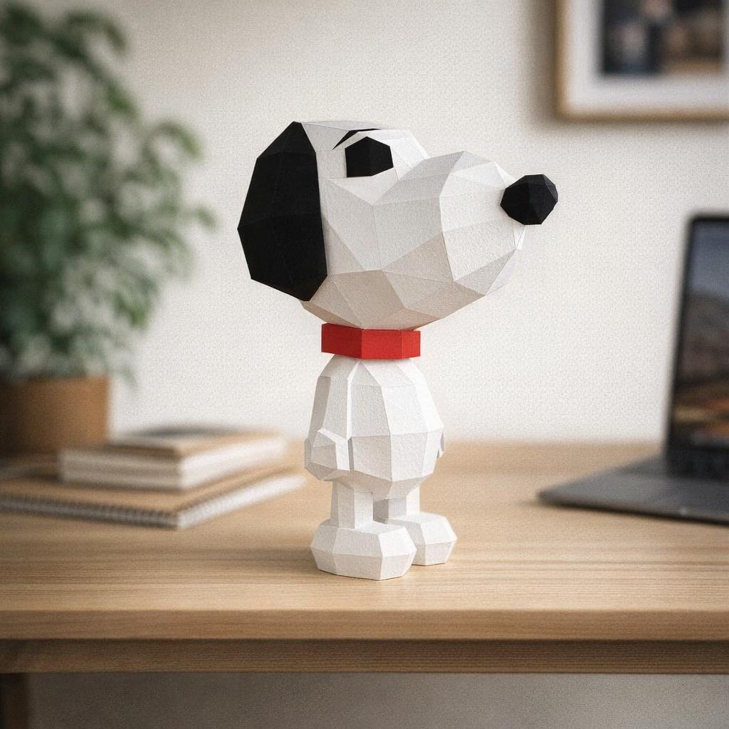 Papercraft de Snoopy en origami 3D