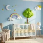 Papercraft de soleil, nuage, arbre, lune et arc en ciel origami 3D