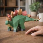 Niedlicher Stegosaurus als 3D-Origami-Papercraft