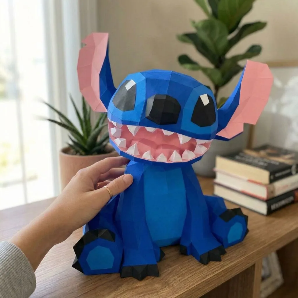 Stitch Papercraft als 3D-Origami