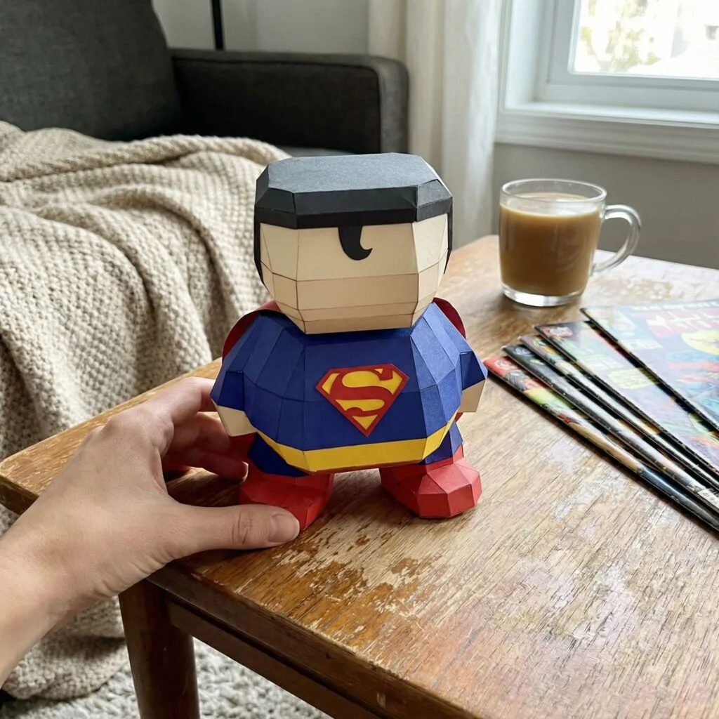 Papercraft Superman Superheld als Origami