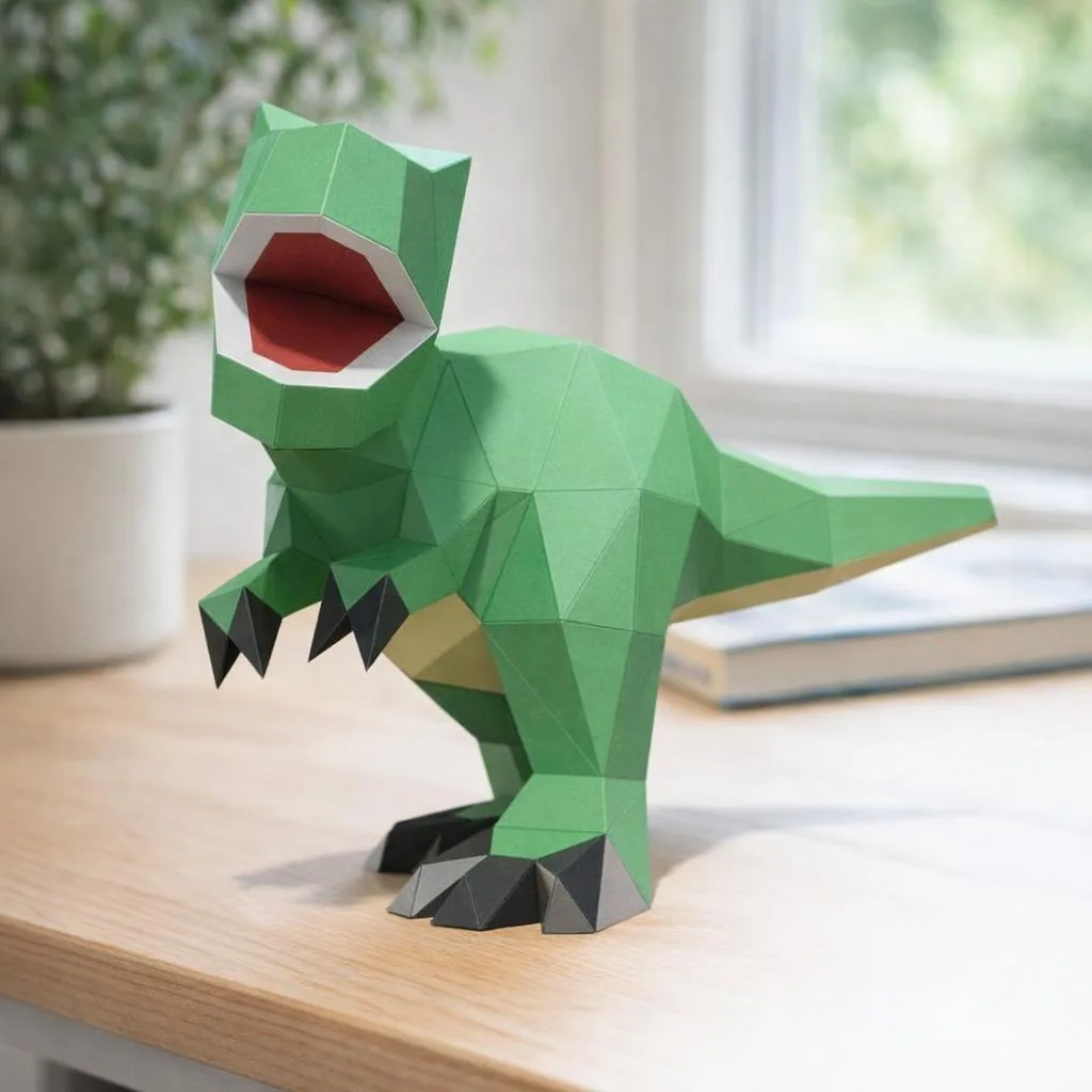 Cute T-Rex 3D Origami Papercraft