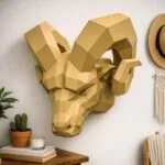 Papercraft de tête de bélier en origami