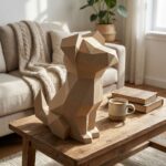 Papercraft de cabeça de Doberman em origami 3D